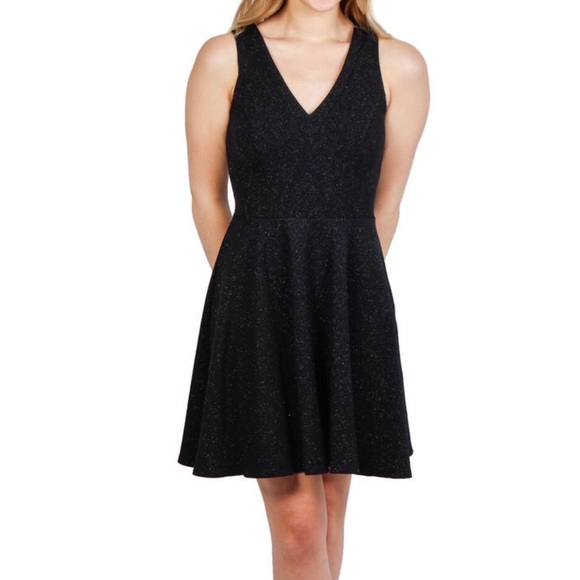 Jump Women’s Black Fit & Flare Mini Sparkle Dress Size 3 NWT - Picture 3 of 14